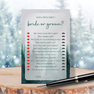 Pine Tree Forest Green Bridal Shower Game