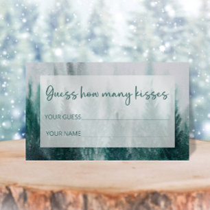 Pine Tree Forest guess how many kisses bridal game Enclosure Card