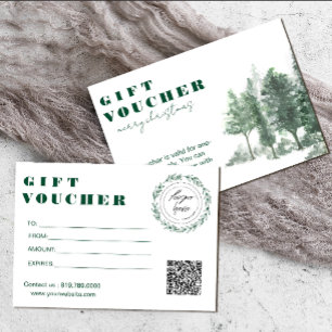 Pine Tree Forest Rustic Add Logo Gift Certificate