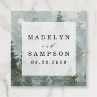 Pine Tree Forest Rustic Watercolor Themed Wedding