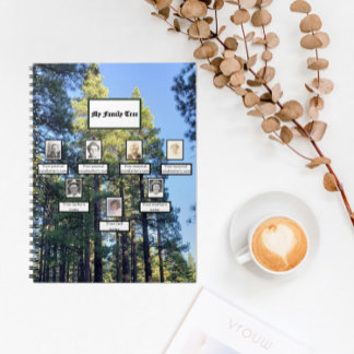 Pine Tree Forest Three Generation Family Tree Notebook