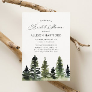 Pine Tree Forest Woodland Bridal Shower Invitation