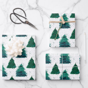 Pine Tree Forest Wrapping Paper Sheet