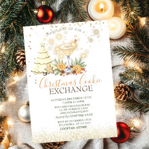 Pine Tree Gingerbread Cookies Cocktail Christmas Invitation