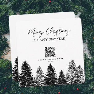 Pine Tree Holiday Corporate Business QR Code 