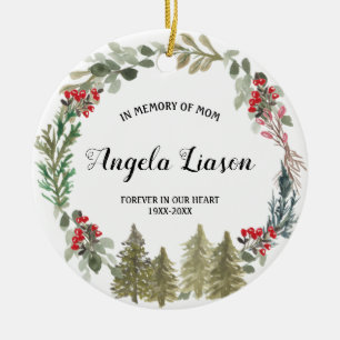 Pine Tree In Memory of Mum Christmas Ceramic Tree Decoration