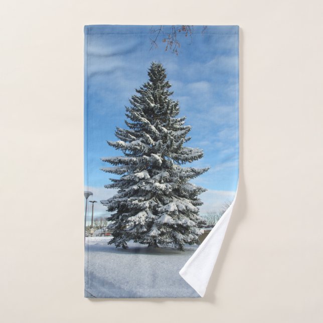 Pine Tree in Snow towel set (Hand Towel)