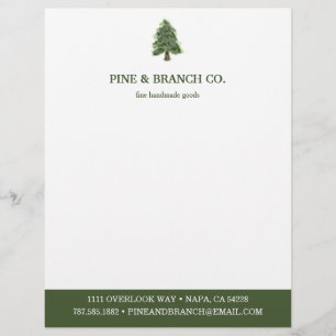 Pine Tree Logo Custom Letterhead