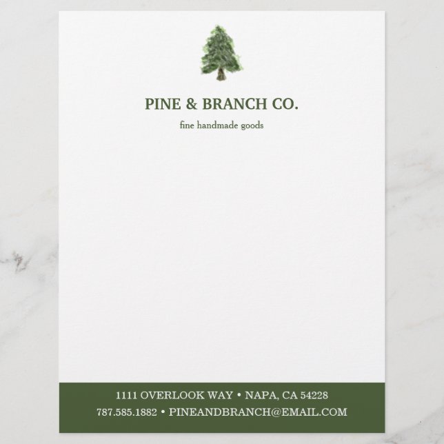 Pine Tree Logo Custom Letterhead (Front)