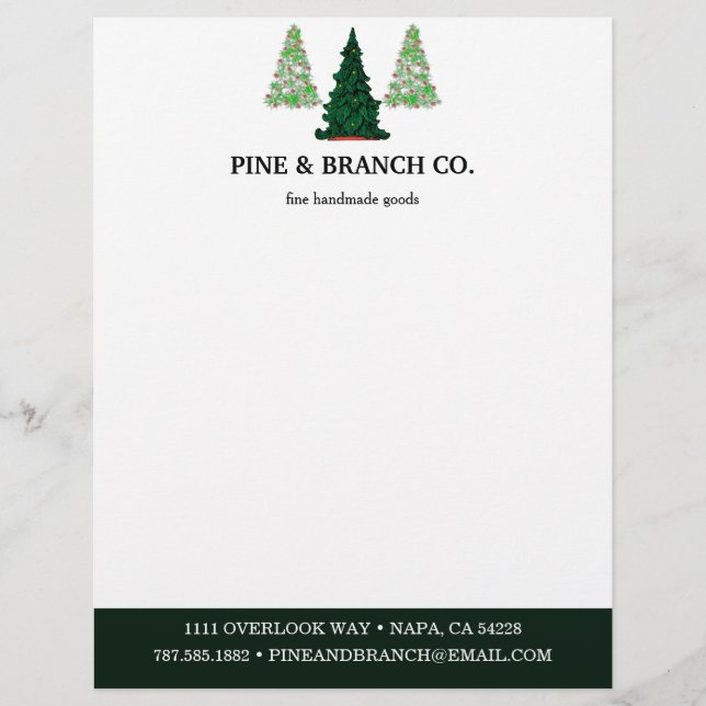 Pine Tree Logo Custom Letterhead (Front)