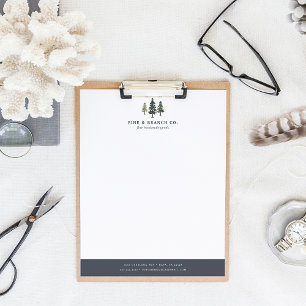 Pine Tree Logo Personalized Letterhead