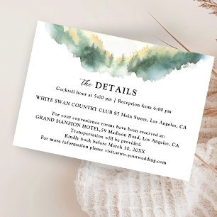Pine Tree Mountain Boho Rustic Wedding Detail Enclosure Card