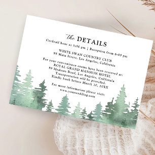 Pine Tree Mountain Landscape Rustic Wedding Detail Enclosure Card