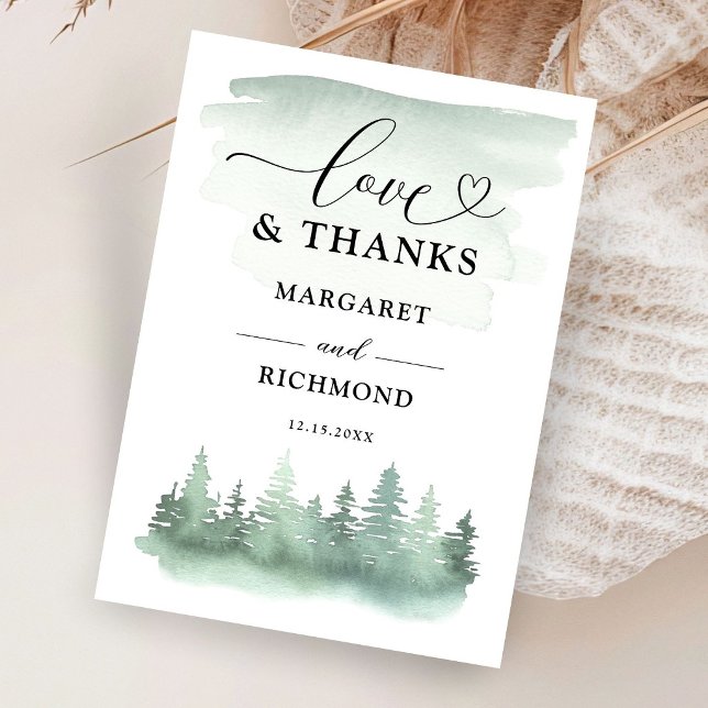 Pine Tree Mountain Rustic Thank You Cards (Creator Uploaded)