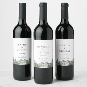 Pine Tree Mountain Wedding Favours Wine Label