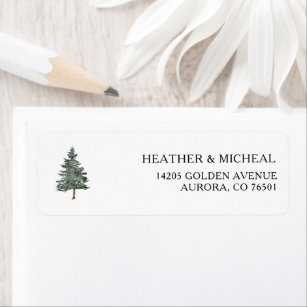 Pine Tree Mountain Wedding Return Address Label