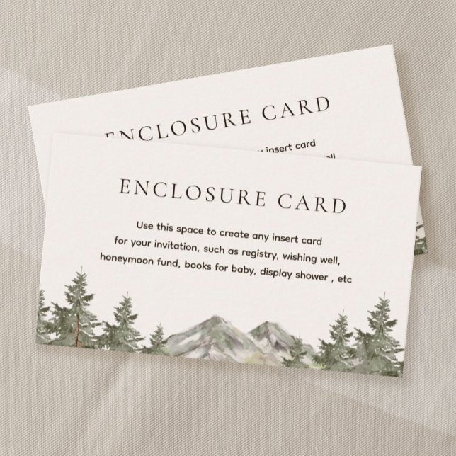 Pine Tree Mountain Woodland Party Enclosure Card (Creator Uploaded)