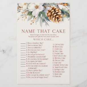 Pine Tree Name That Cake Bridal Shower Game  Stationery