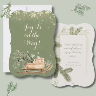 Pine Tree on Car Holiday Greeting Card