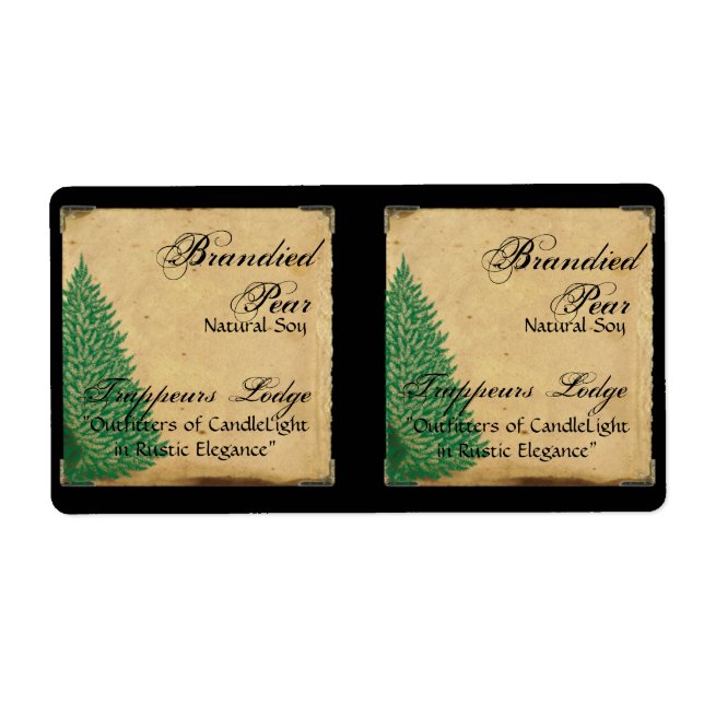 Pine Tree on Parchment Candle Label (Front)