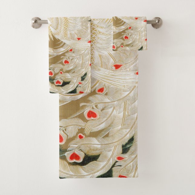 Pine Tree & Phoenix (Love Heart Phoenix), Jakuchu Bath Towel Set (Insitu)