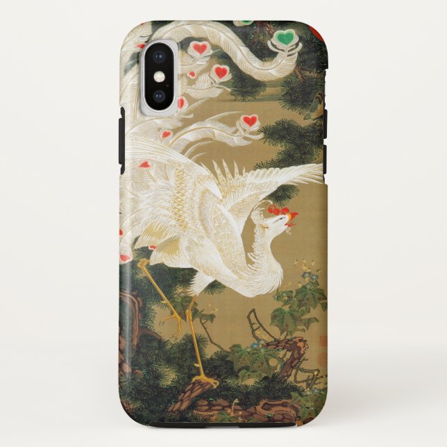 Pine Tree & Phoenix (Love Heart Phoenix), Jakuchu Case-Mate iPhone Case (Back)