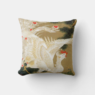 Pine Tree & Phoenix (Love Heart Phoenix), Jakuchu Cushion