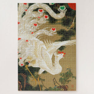 Pine Tree & Phoenix (Love Heart Phoenix), Jakuchu Jigsaw Puzzle