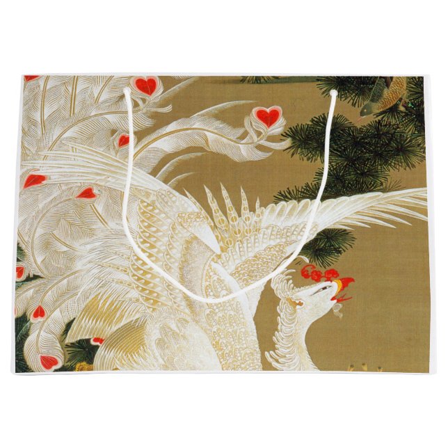 Pine Tree & Phoenix (Love Heart Phoenix), Jakuchu Large Gift Bag (Front)