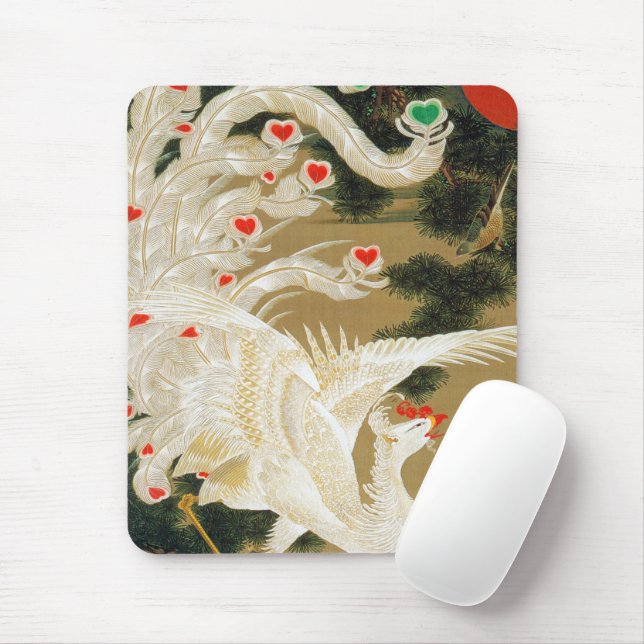 Pine Tree & Phoenix (Love Heart Phoenix), Jakuchu Mouse Mat (With Mouse)