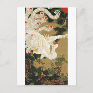 Pine Tree & Phoenix (Love Heart Phoenix), Jakuchu Postcard