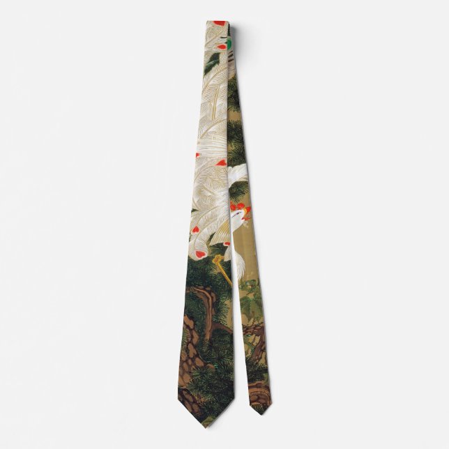 Pine Tree & Phoenix (Love Heart Phoenix), Jakuchu Tie (Front)
