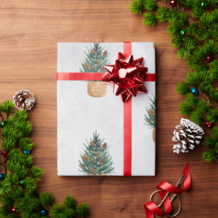 Pine Tree,Pine Cones Holiday Wrapping Paper