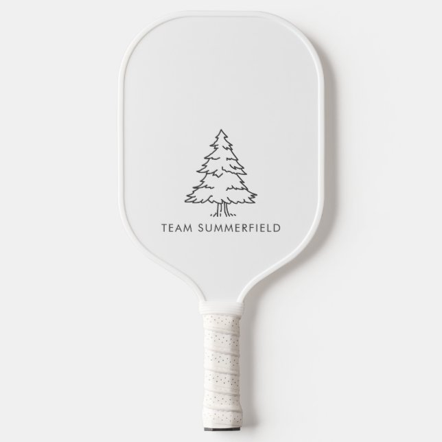 Pine Tree Plaid Rustic Family Name Pickleball Paddle (Front)
