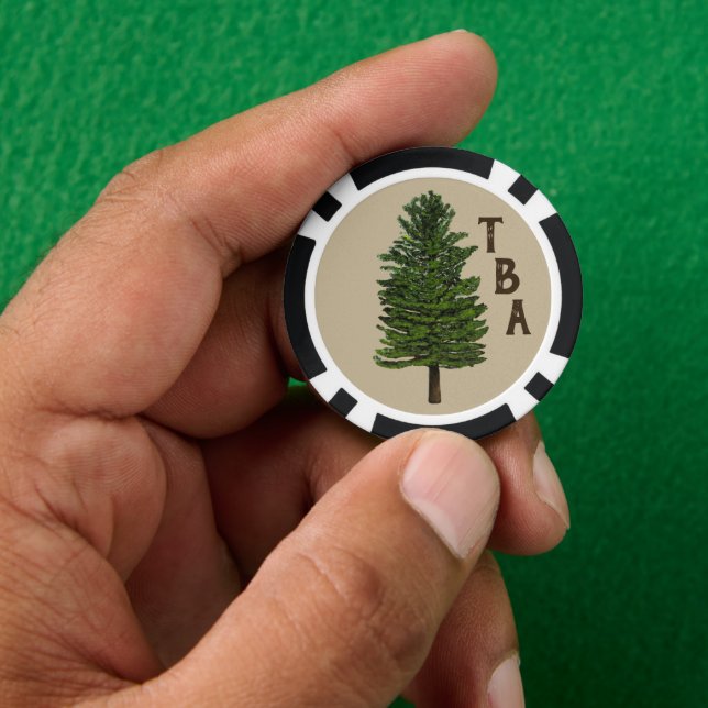 Pine Tree Poker Chips (Hand)