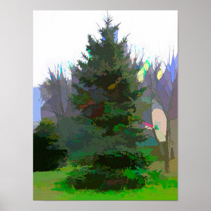 Pine Tree Radiance in Colour Variations Poster