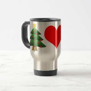 Pine Tree Red Heart Stainless Steel 15 oz  Mug