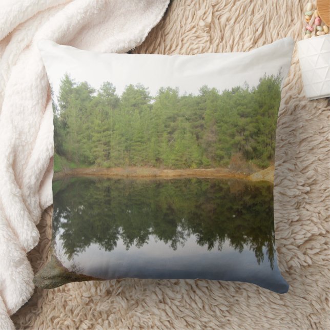 Pine Tree Reflection Lake Cushion (Blanket)