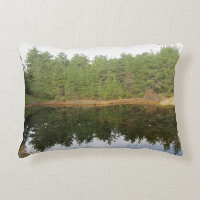 Pine Tree Reflection Lake Decorative Cushion (Front)