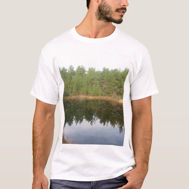 Pine Tree Reflection Lake T-Shirt (Front)