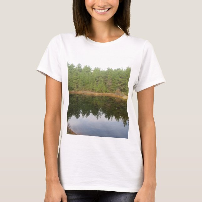 Pine Tree Reflection Lake T-Shirt (Front)