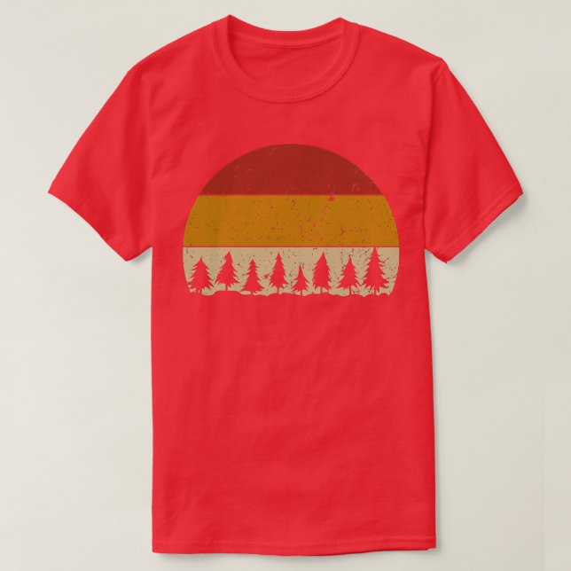 Pine Tree Retro Silhouette 5 T-Shirt (Design Front)
