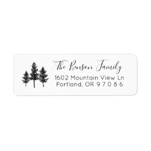 Pine Tree Return Address Label Sticker