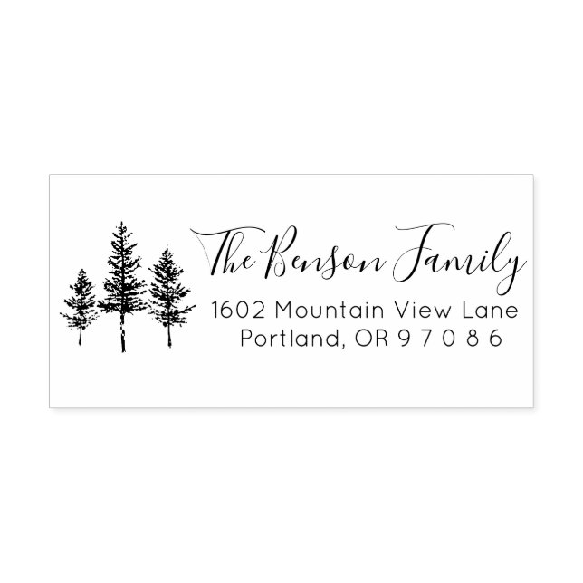 Pine Tree Return Address Self Inking Stamp (Design)