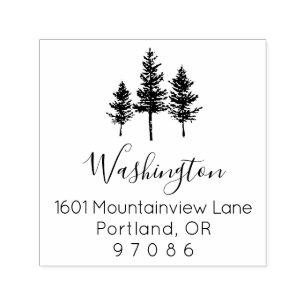 Pine Tree Return Address Self Inking Stamp
