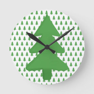 Pine Tree Round Clock