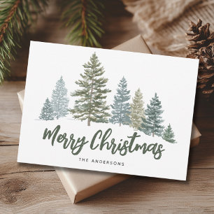 Pine Tree Rustic  Christmas  Holiday Card