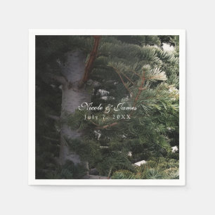 Pine Tree Rustic Forest Woods Wedding Reception Napkin