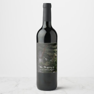Pine Tree Rustic Forest Woods Wedding Wine Labels