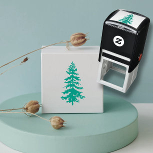 Pine Tree Rustic Wedding Stationery Self-inking Stamp